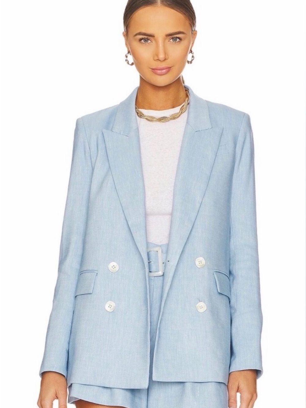 Veronica Beard Braeton Blue Linen Blazer & Shorts Set – Size 4